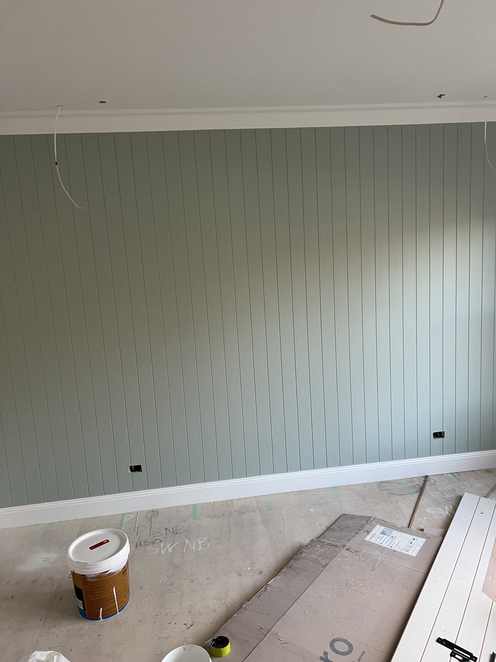 Smoothed wall preparation and clean paint finish detail